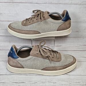 Cole Haan Men's Tan Beige Knit Suede Casual Sneakers US 10.5 Lace-Up